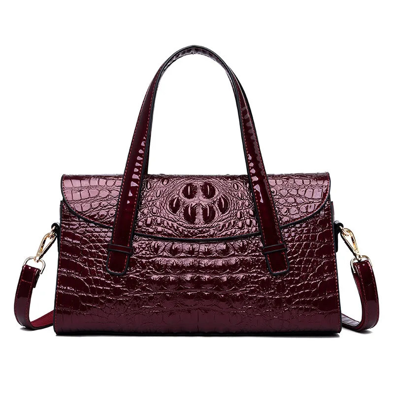 

Сумка крокодиловая женская из спилка, модный саквояж на плечо в европейском стиле, роскошный брендовый чемоданчик кросс-боди