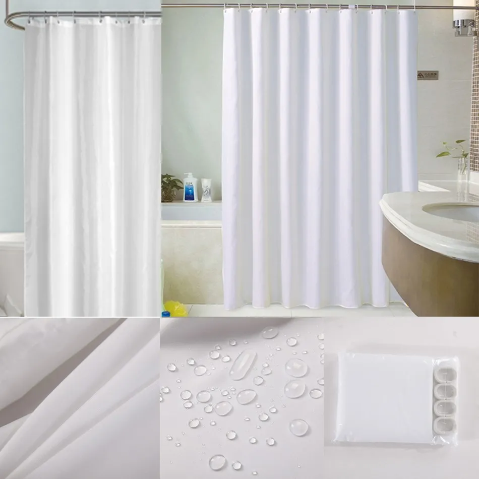 Liner Bath Window Waterproof Fabric Curtains For Bathroom Hotel Quality Machine Washable With Hooks