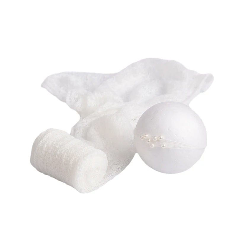 

Вязаное одеяло для детской фотографии, реквизит, повязка на голову с искусственным жемчугом, реквизит для фотосессии аксессуары