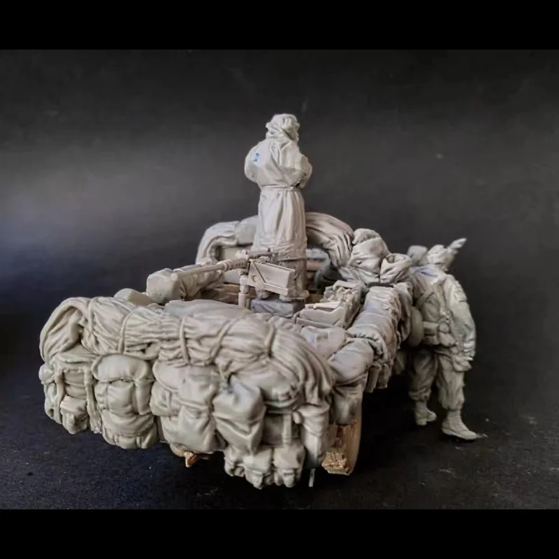 1/35 искусственная фигурка из смолы военная тема (5 человек с запахом) несобранный и