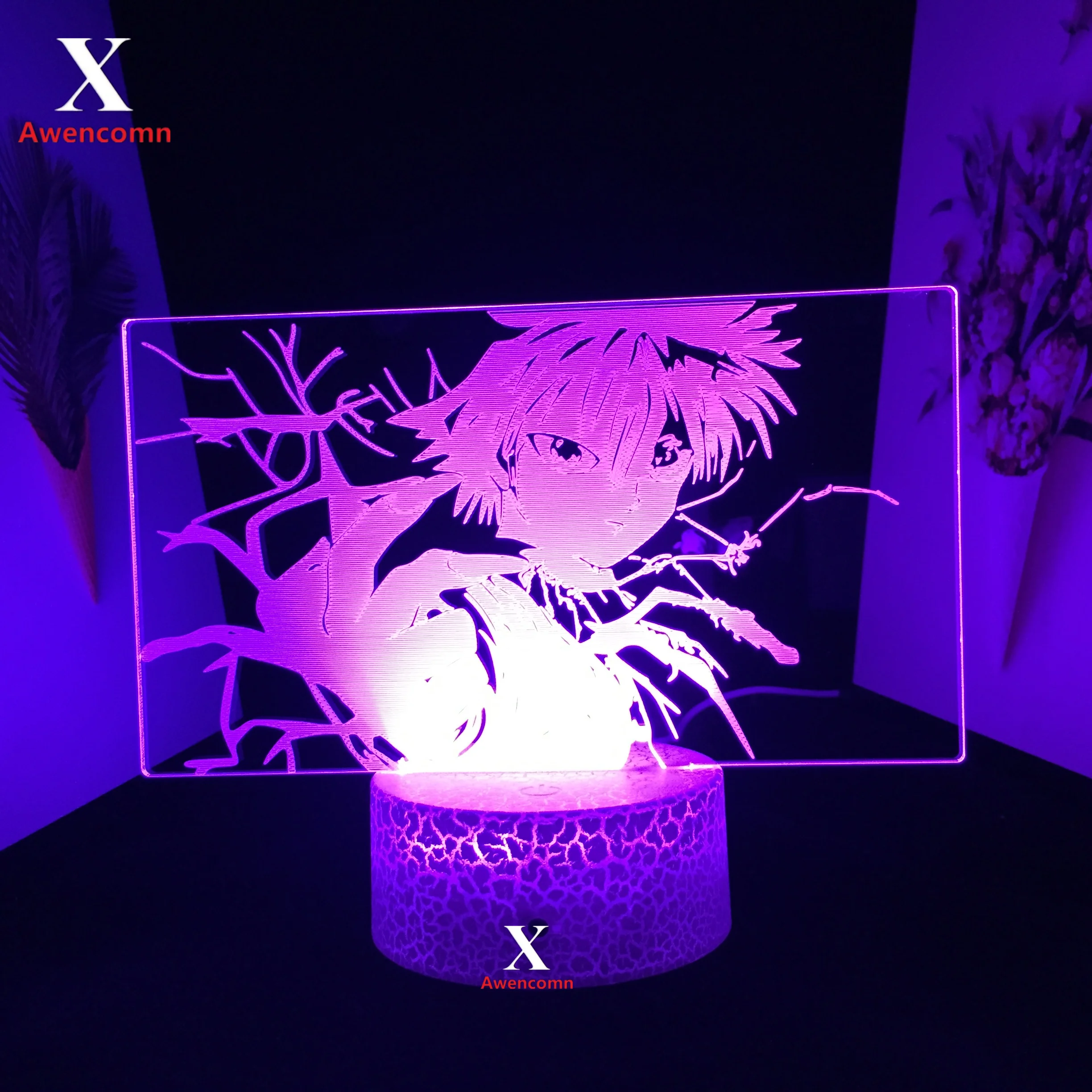 

Hunter X Hunter Anime Killua 3D Lamp Crack White Base for Kid Bedroom Decor Nightlight Birthday Gift Acrylic LED Night Light