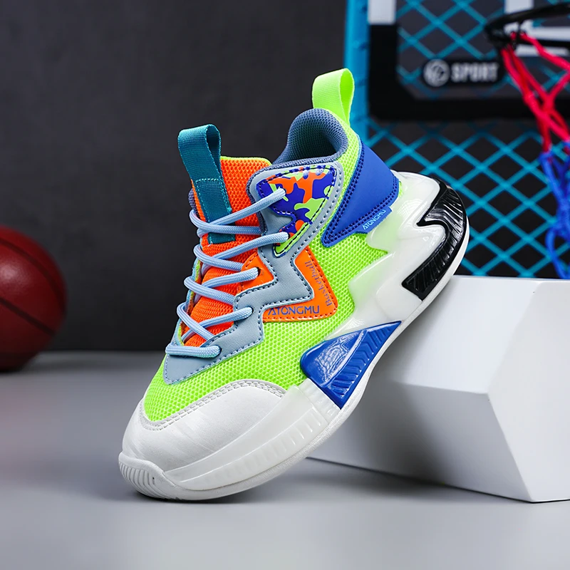 

Супер крутые баскетбольные кроссовки для мальчиков Дизайнерские кроссовки для детей носимые дизайнерские ботинки для больших мальчиков Нескользящая детская спортивная обувь