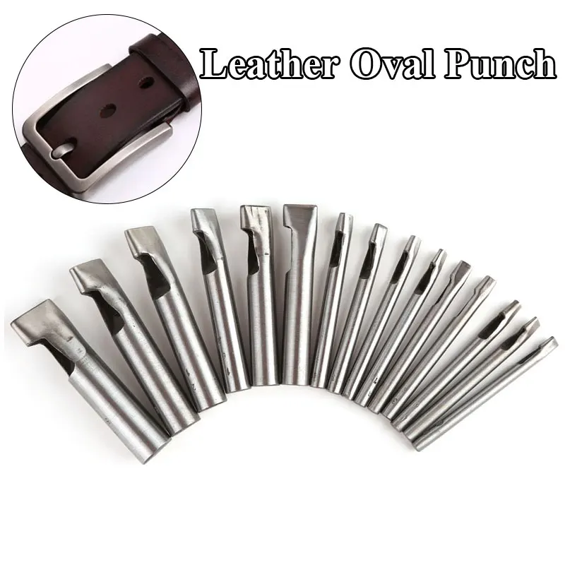 

1pcs Hole Puncher Leather Oval Hole Punch Steel Craft Hollow Hole Punch Leather Tools Leather Belt Hole Punch DIY Strap Tools