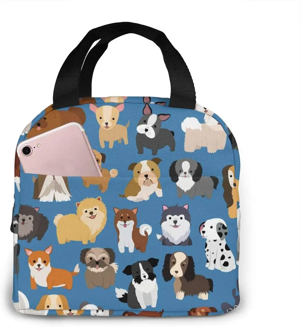 

Изолированная сумка для ланча с милыми животными и собаками, герметичный охлаждающий Ланч-бокс для мужчин и женщин, многоразовая Термосумка-тоут для взрослых