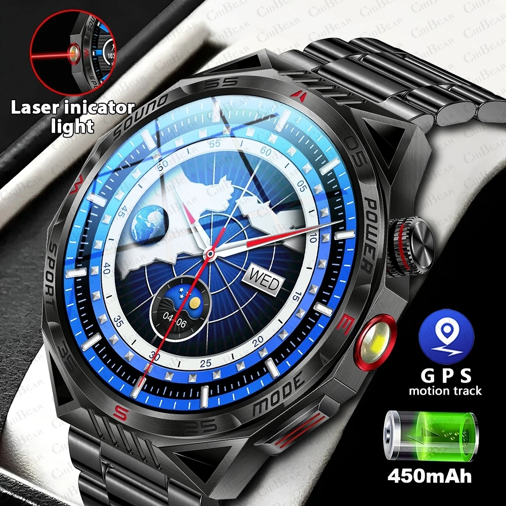 Для Huawei XIAOMI 1 85 дюйма HD экран Smartwatch мужчины лазерный компас GPS спорт фитнес трекер