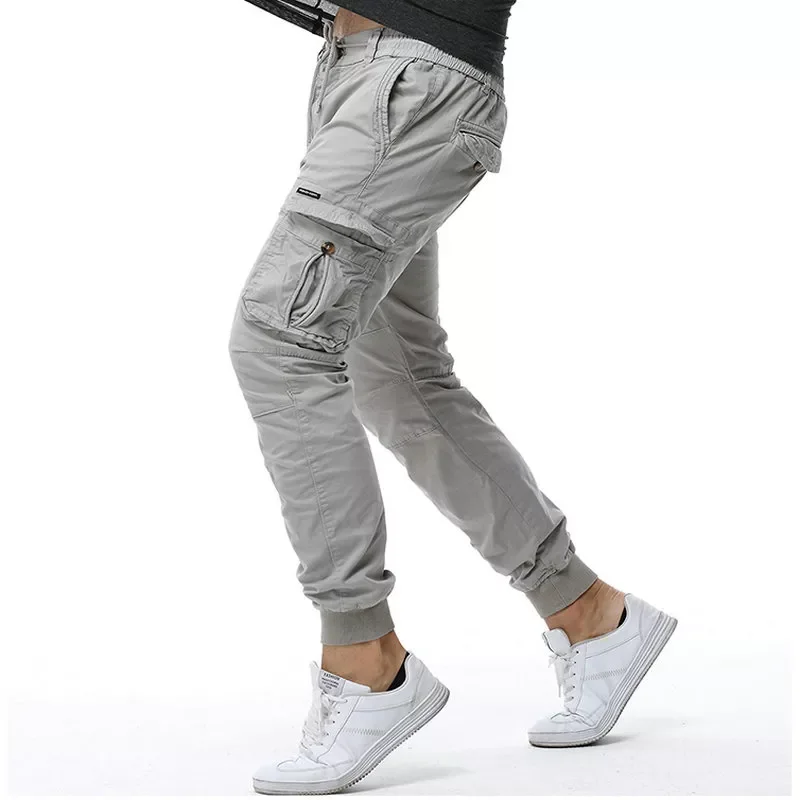 

New2022 Cotton Cargo Pants Men Ankle Banded Casual Slim Jogger Pants Men Pantalon Hombre