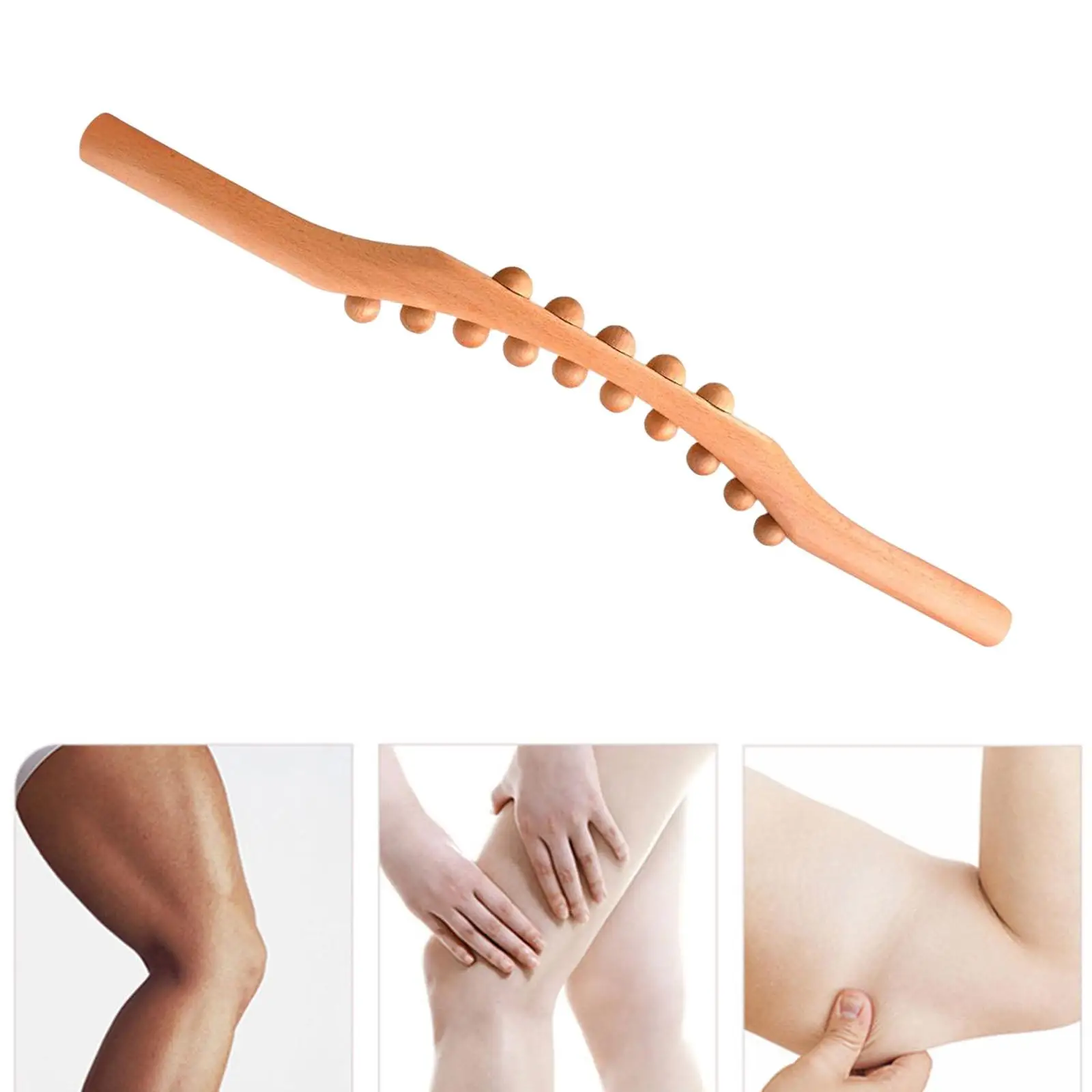 

Manual Handheld Wood Massage Roller Stick Body Sculpting Tools for Neck Beauty Salon