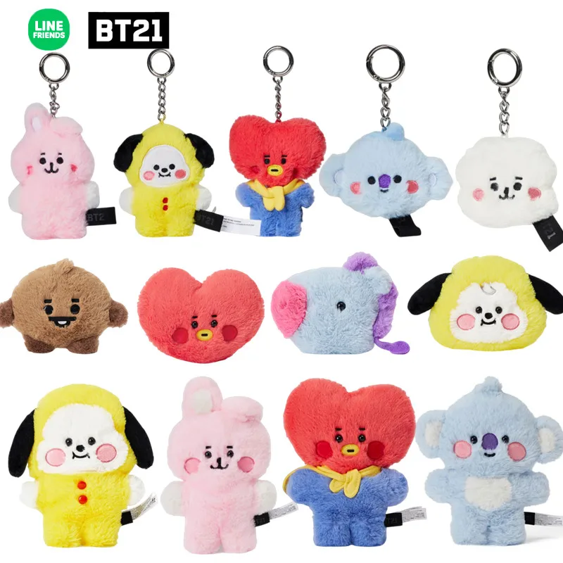 

10 см/20 см Южная Корея Bt21 Kawaii Мультфильм Плюшевая анимэ кукла Фигурка ТАТА Cooky Mang Rj кошелек кукла животное брелок украшение