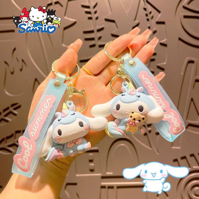 

Kawaii Sanrio Cinnamoroll Keychains Cartoon Anime Cute Students Schoolbag Backpack Pendant Decoration Accessories Girls Gifts