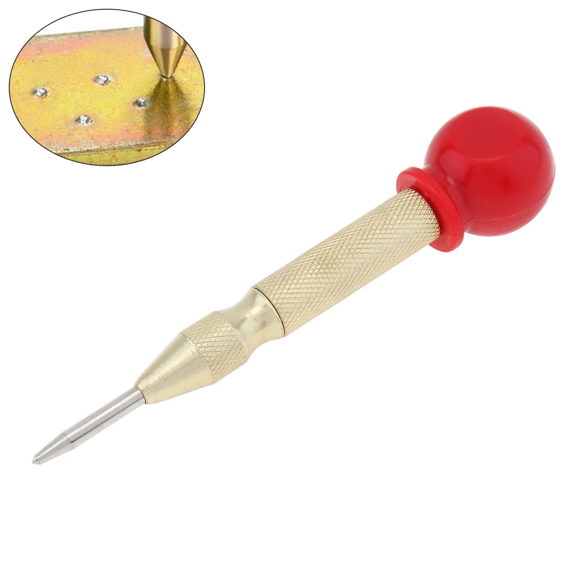

130mm HSS & Brass Spring Loaded Automatic Center Pin Punch Marking Starting Holes Tool Hand Drill