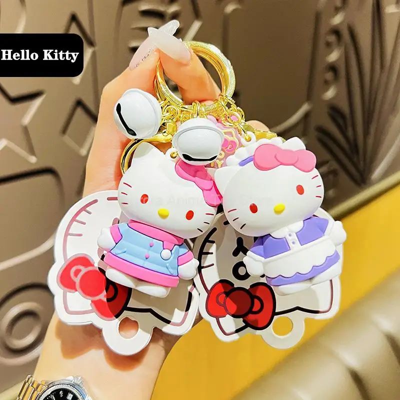 

Anime Sanrio Hello Kitty Keychain Pendant Wholesale Kawaii Key Chain Car Keyring Mobile Phone Bag Hanging Jewelry Kids Gifts