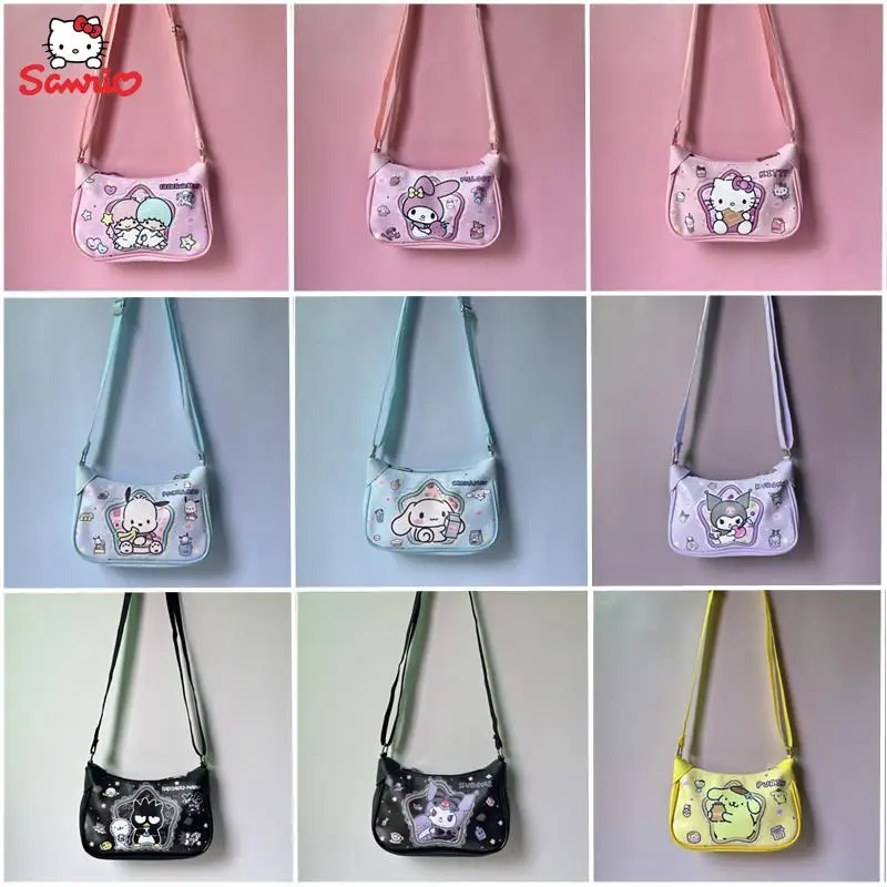 

Мультяшные Sanrios Hello Kittys Cinnamoroll Kuromi Kawaii, милая сумка через плечо для девочек, сумка на плечо, детские подарки