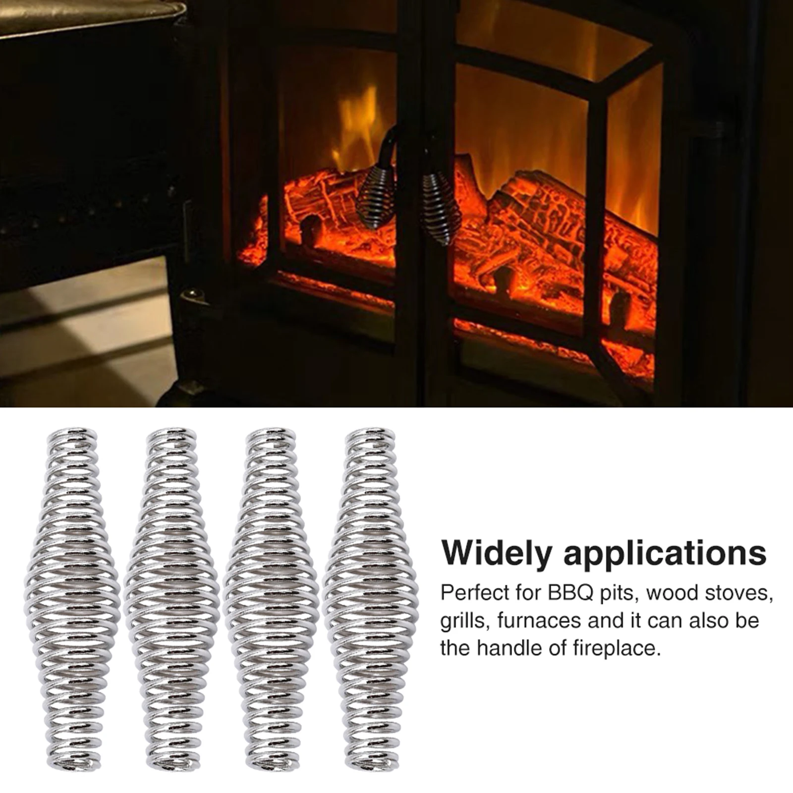 

BBQ Stainless Steel Handle Spring Wood Furnace Stove Smoker Steel Zinc SPRING HANDLE Grill Wood Stove Furnace Smoker Camping