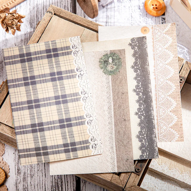 

30sheets Lace Handmade Materials DIY Hand Account Scrapbooking Backing Paper Collage Decorations School Supplies