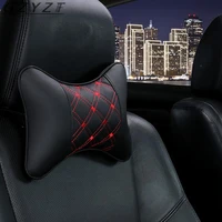 universal car seat headrest double side pu leather neck memory pillow head support protector cushion auto travel accessories