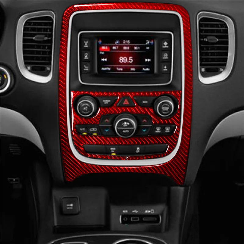 Фото Наклейки из углеродного волокна на подлокотник, подстаканник для Dodge Durango 2014, 2015, 2016, 2017, 2018, 2019, 2020, аксессуары для интерьера автомобиля №5