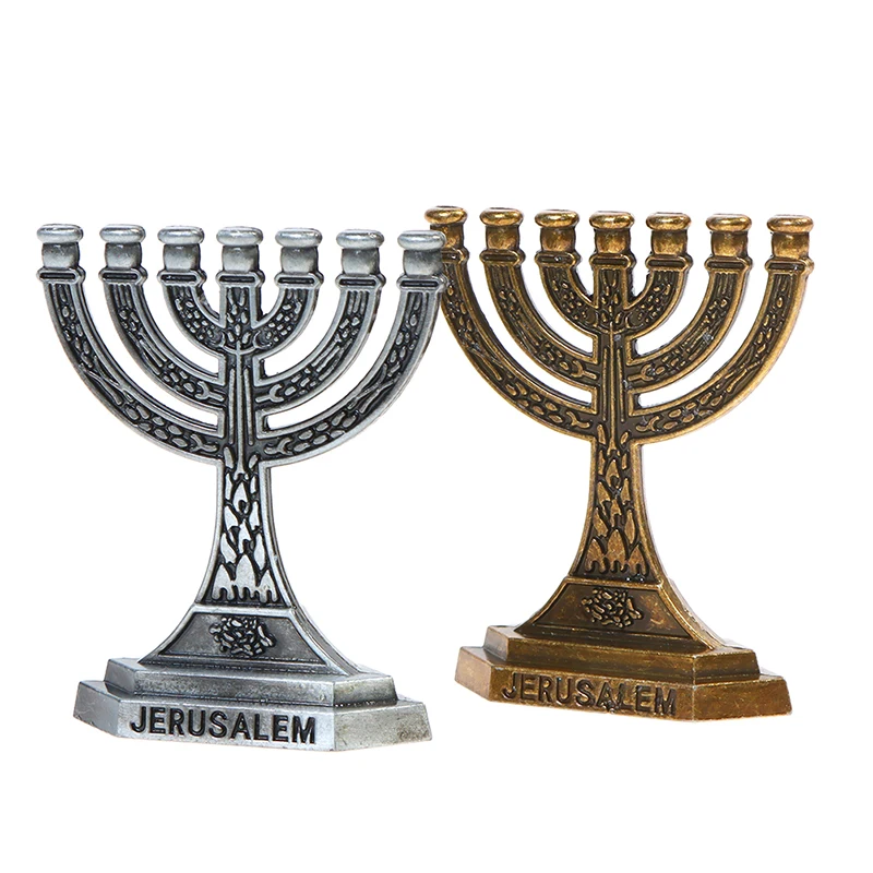 

1Pcs Jewish Menorah Candle-holders Religions Candelabra Hanukkah Candlesticks 7 Branch Candle Holder