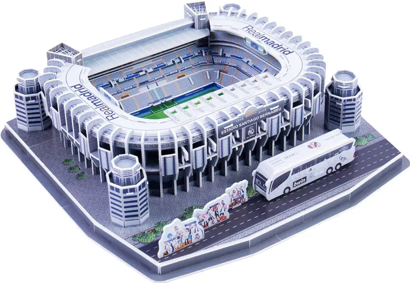 

[Funny] 160pcs/set Cristiano Ronaldo Santiago Bernabeu Competition Football Game Stadiums building model toy gift original box