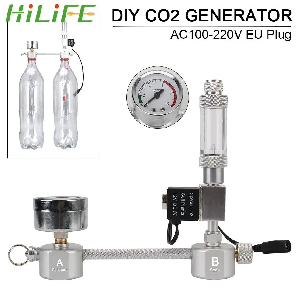 Счетчик пузырьков HILIFE для роста водных растений диффузор генератор CO2