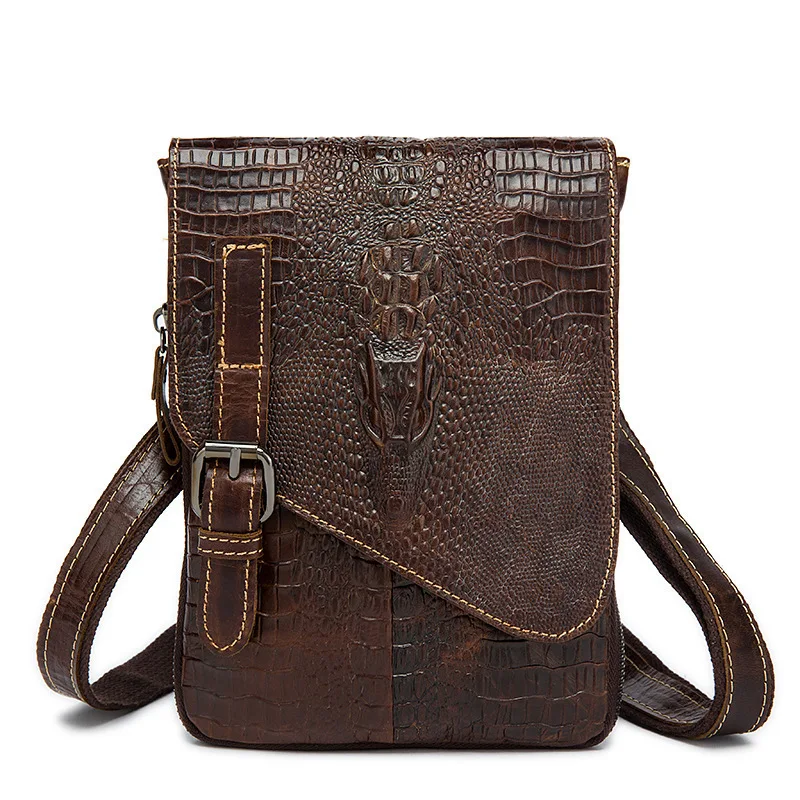 

Men Crocodile Classic Briefcase retro Man Genuine Leather Shoulder bag messenger bag men luxury designer bag mens bag