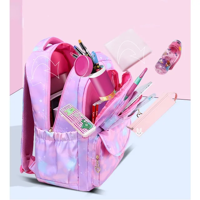 Cute Children Tie Dyed Fashion Large Capacity Backpacks for Travel New Primary Girl Sweet Waterproof Tutorial Bags All-match Hot