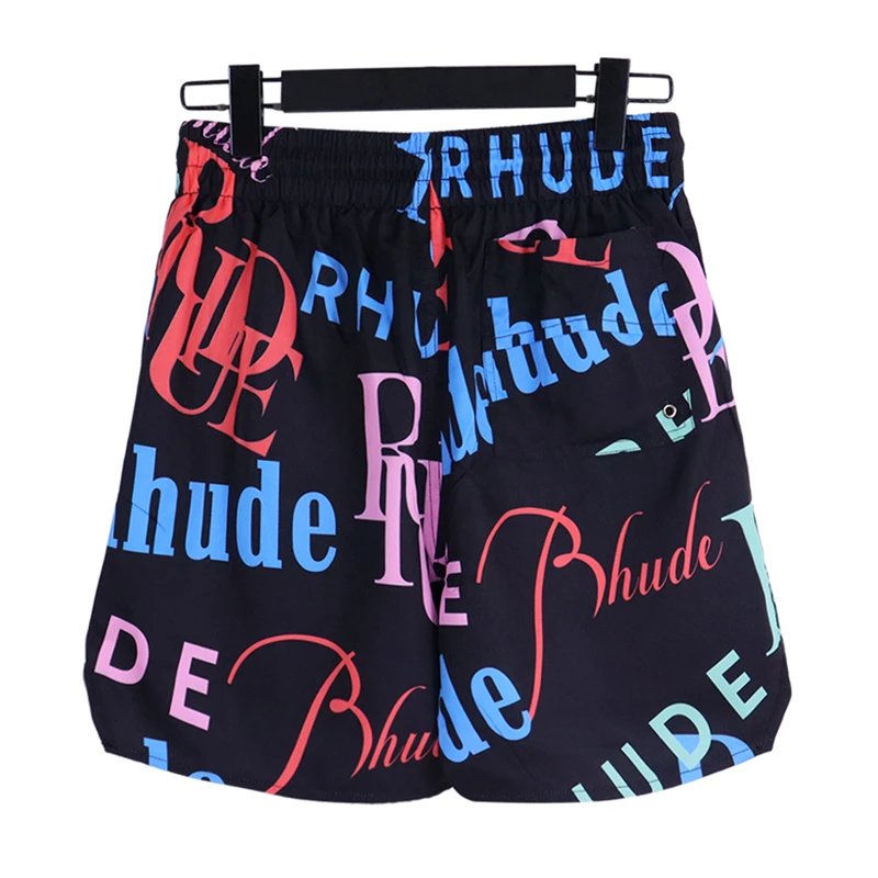 

Summer new 23ss Rhude Full Print Shorts Men Women Top Quality Jogger Streetwear Inside Mesh Beach