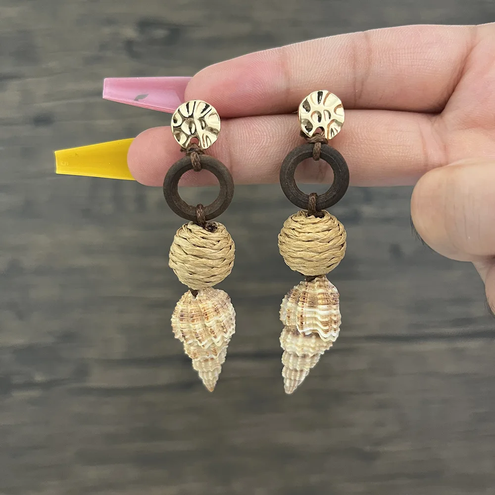 

Europe And the United States Retro Conch Shell Earrings Personality Fashion Beach Holiday Wind Popular Accessories Manufacturers
