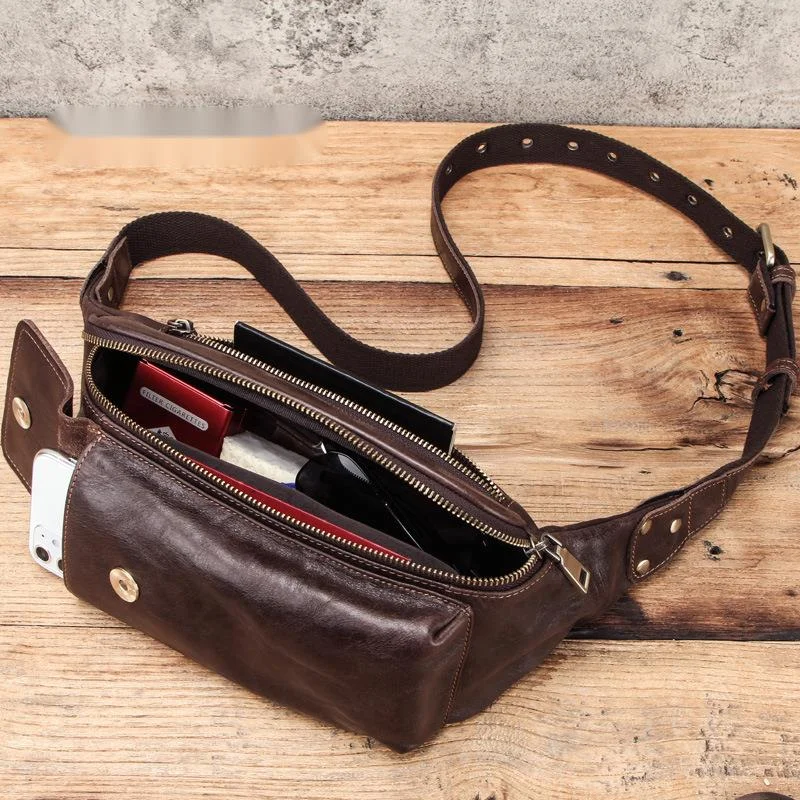 

Men's Fanny Waist Packs Genuine Leather Waist Bag Leg Hip Wallet Men Shoulder Hand Bag Coin Bum Bag Belt Money Phone Pouch nerka