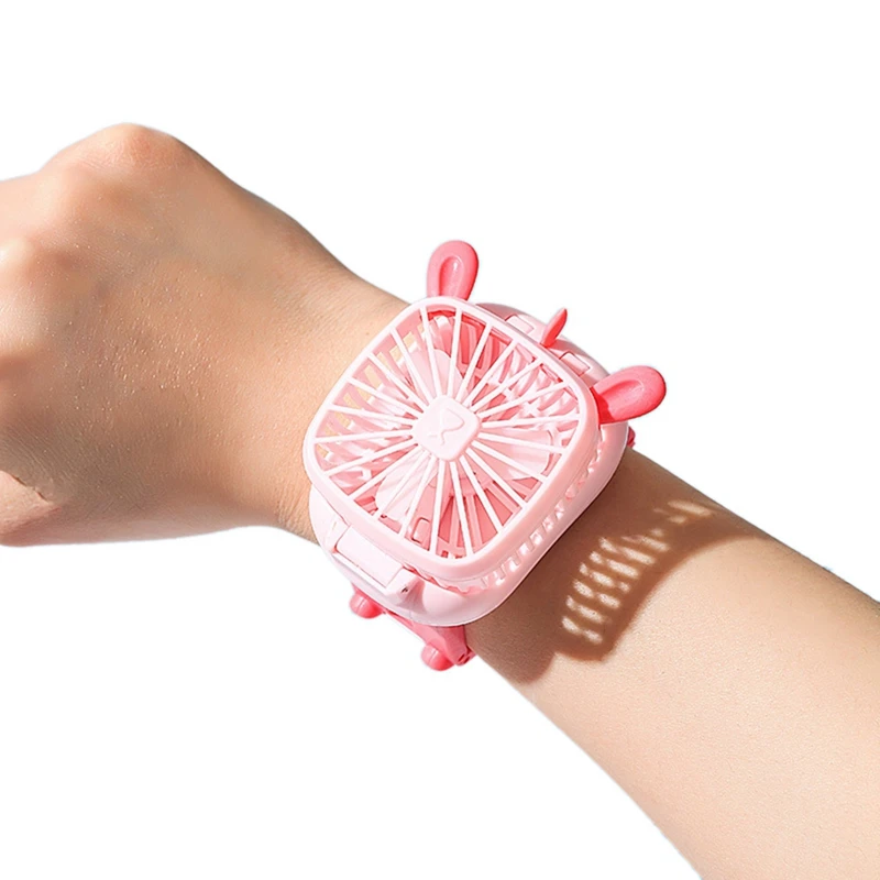 

Deformed Animal Watch Fan Mini Cartoon Wrist Charging Usb Fan Rabbit