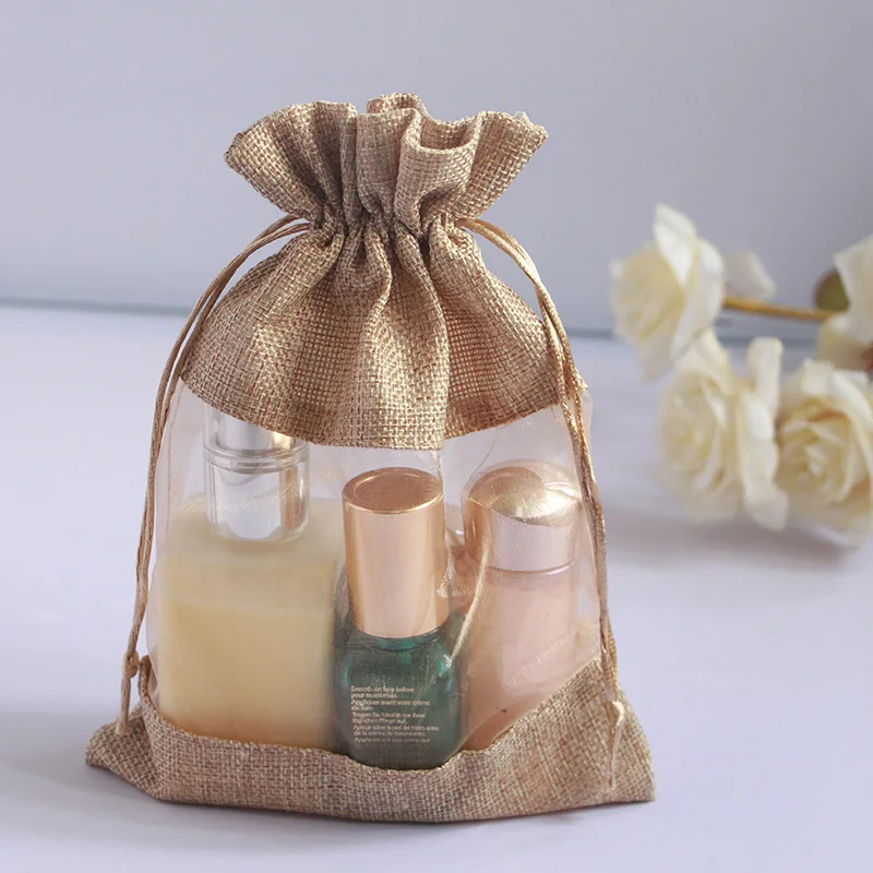 Холщовый мешочек упаковочные мешочки органза свадебный подарок рождественский