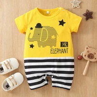 new summer infant climbing clothes baby short sleeve cartoon one piece clothes baby childrens base clothes