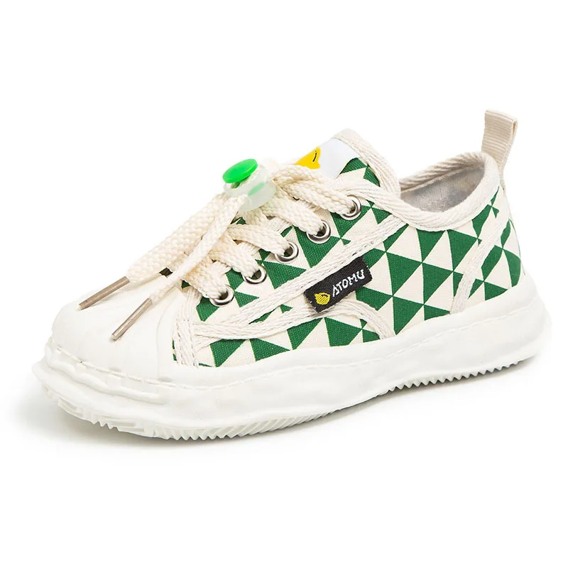

Children's Canvas Shoes 2022 Spring Autumn Fashion Boys Girls Casual Shoes Kids Breathable Assorted Lattice Checkerboard Shoes