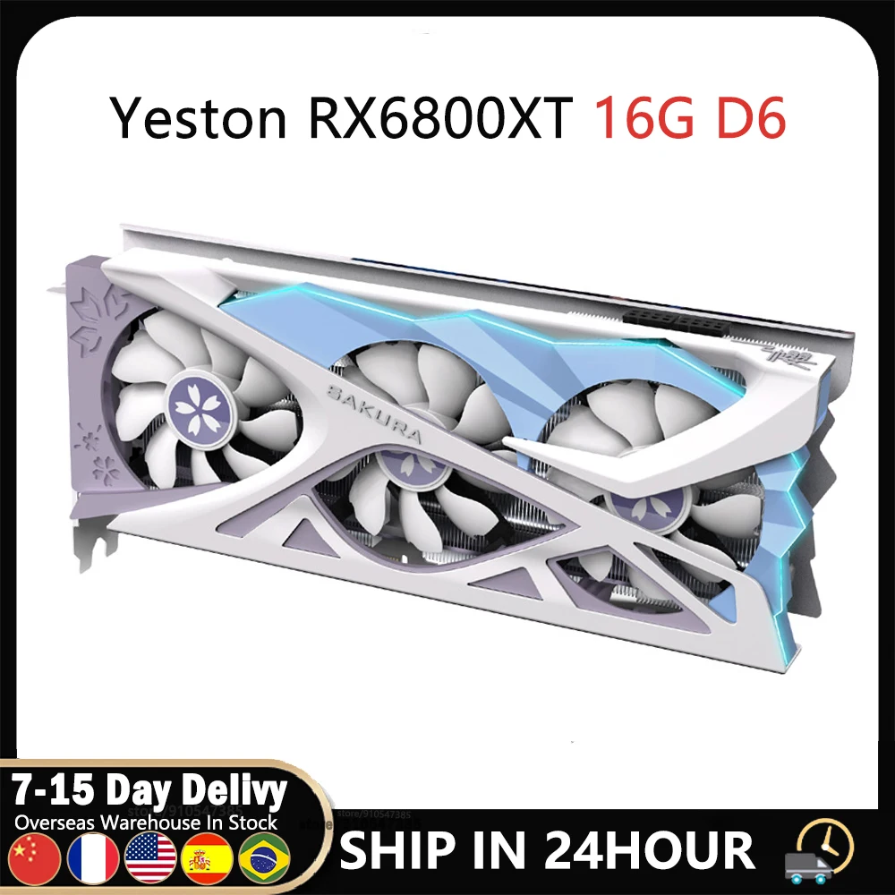 Yeston RX6800XT 16G D6 Graphic Card 21/7nm 2065-2310MHz 16G/256bit/GDDR6 PCI-Express 4.0 Video Card for PC Computer Gaming