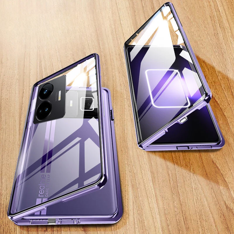 

Double-sided Glass Phone Case for Realme GT Neo5 SE Magnetic Case 360° Full Protection Anti-fall Protective Cover Shell
