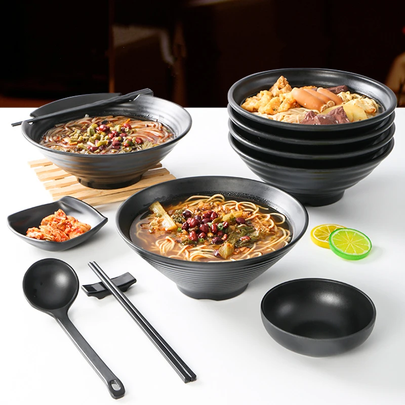 

Japanese Style Frosted Melamine Ramen Bowl Large Noodle Bowls Food Container Fruit Soup Rice Bowls Restaurant Kitchen Tableware