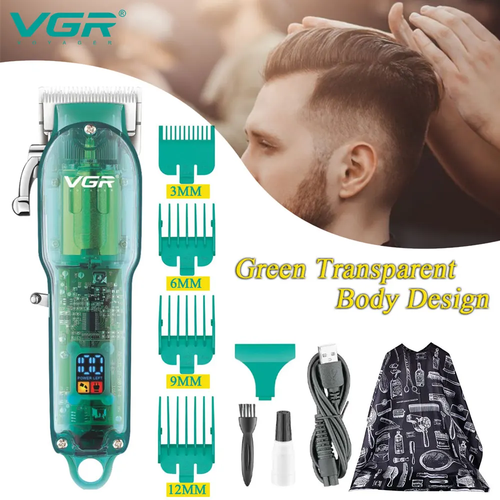 

VGR Hair Cutting Machine Men's Electric Shaver Rechargeable Hair Clipper Barber Professional Hair Machine Trimmer for Men New In