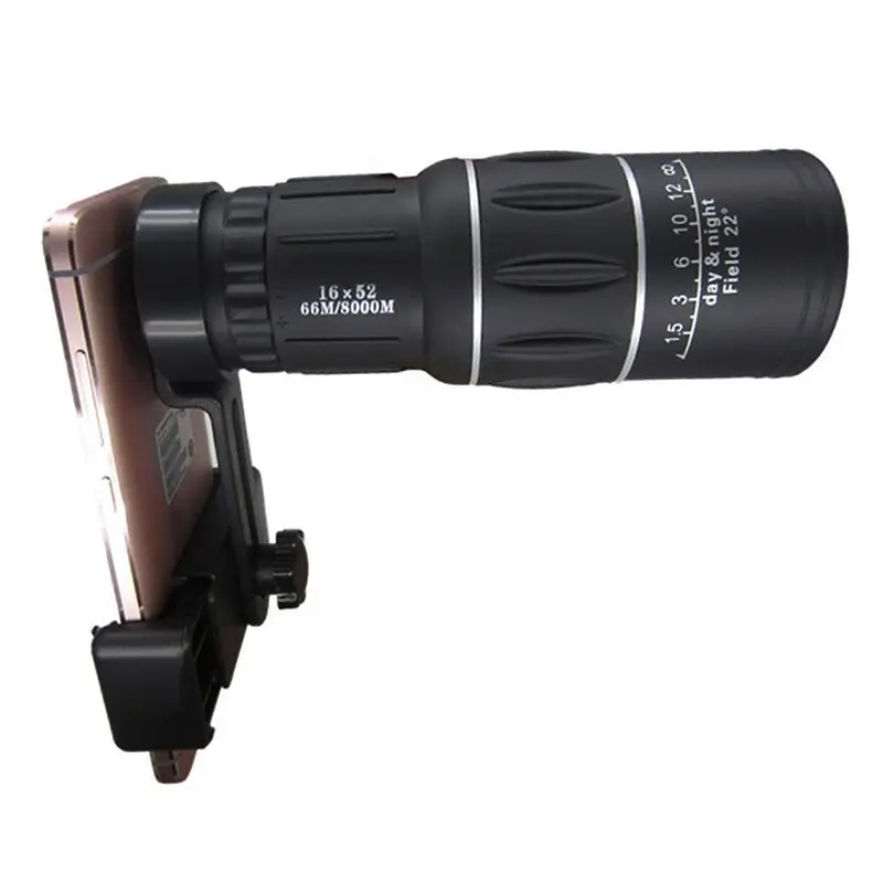 

Dual Focus 16x52 HD Night Vision Outdoor Monocular Telescope+ Phone Holder