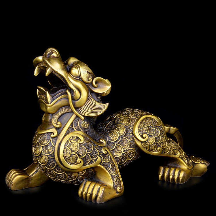 Большой ОФИС ДОМАШЬ эффективный талисман рисунок денег мифический дракон Pi Xiu FENG