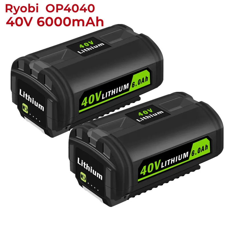 

40V Lithium Replacement Battery for Ryobi 40V 6.0AH Battery Ryobi 40 Volt Collection Cordless Power Tools OP4040 OP4050A OP40601