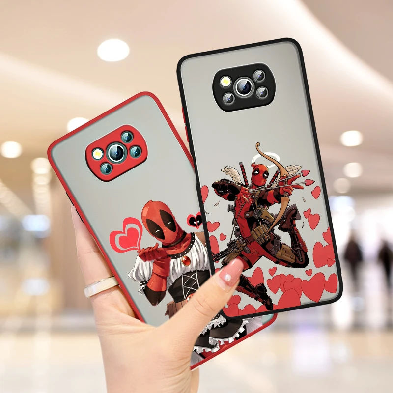 

Marvel Deadpool Avengers For Xiaomi Poco X3 GT NFC M3 Mi 11 10 Ultra Pro Note10 Lite CC9E Frosted Translucent Phone Case