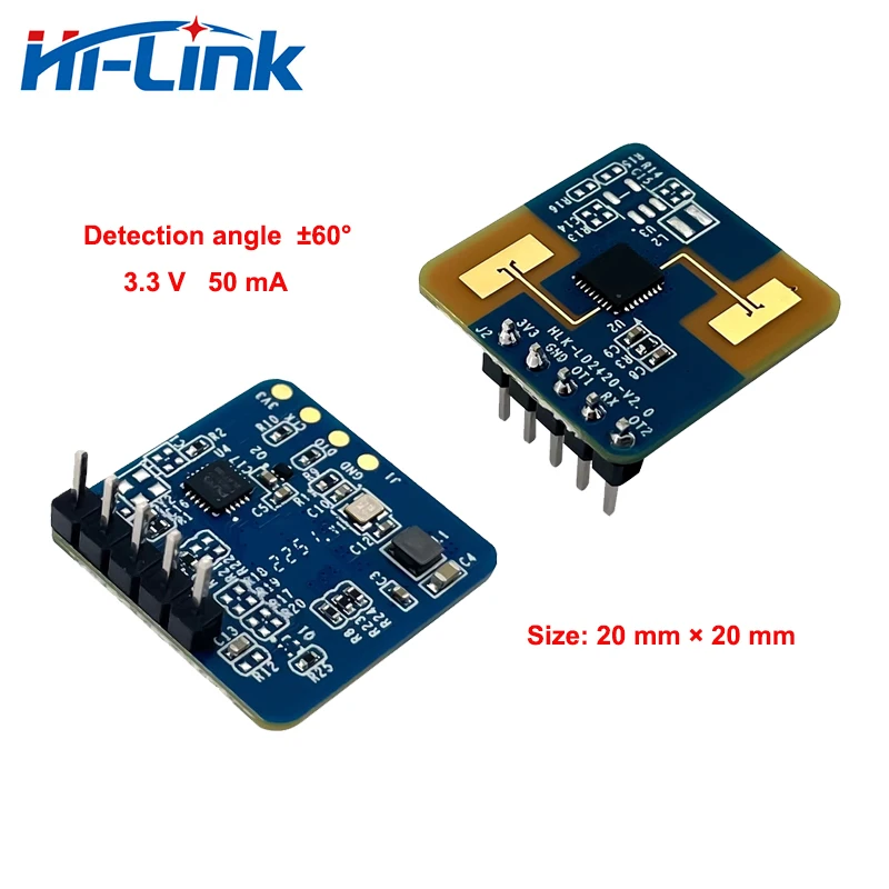 

Hi-Link New Mini 3.3V 50mA HLK-LD2420 High Performance 24GHz Radar Module With One Transmitter And One Receiver Antenna