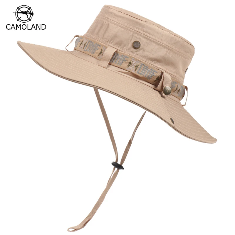 

CAMOLAND Summer Hats For Men Bucket Hat Fisherman Hat Outdoor Sunshade Big Brim Sunscreen Riding Hiking Suncreen Sunhat