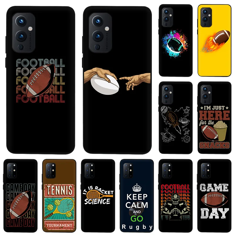 Роскошный мягкий черный матовый чехол для телефона регби теннис OnePlus 9 8 7 Nord CE 2 N200