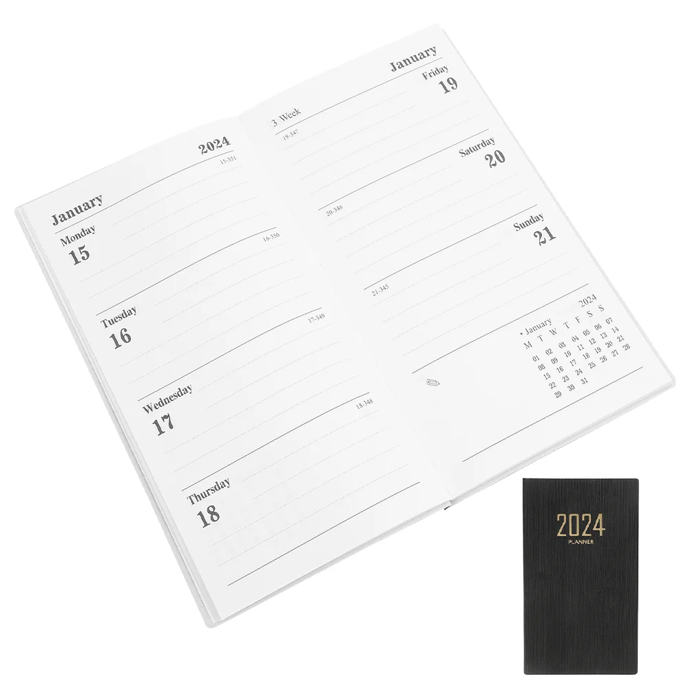 

Academic Planner 2024 Daily Planner Notebook A7 English To Do List Schedule Notepad Time Management Book Home School Office