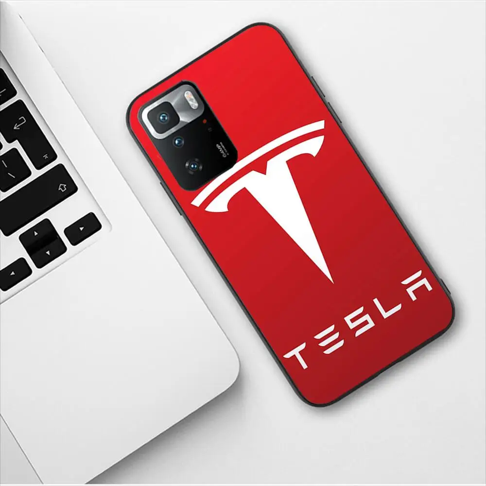 Tesla New Energy Car Black Phone Case For Redmi 9 9A 7A 10 8A 10A 8 Note 11 10S 7 11S Plus POCO X3 Pro Fashion Soft Phone Covers