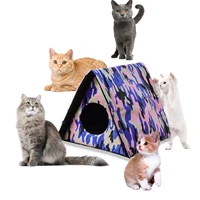outdoor cat house cat house with removable cushion foldable pet outdoor house cat house tent for small cats dogs in winter