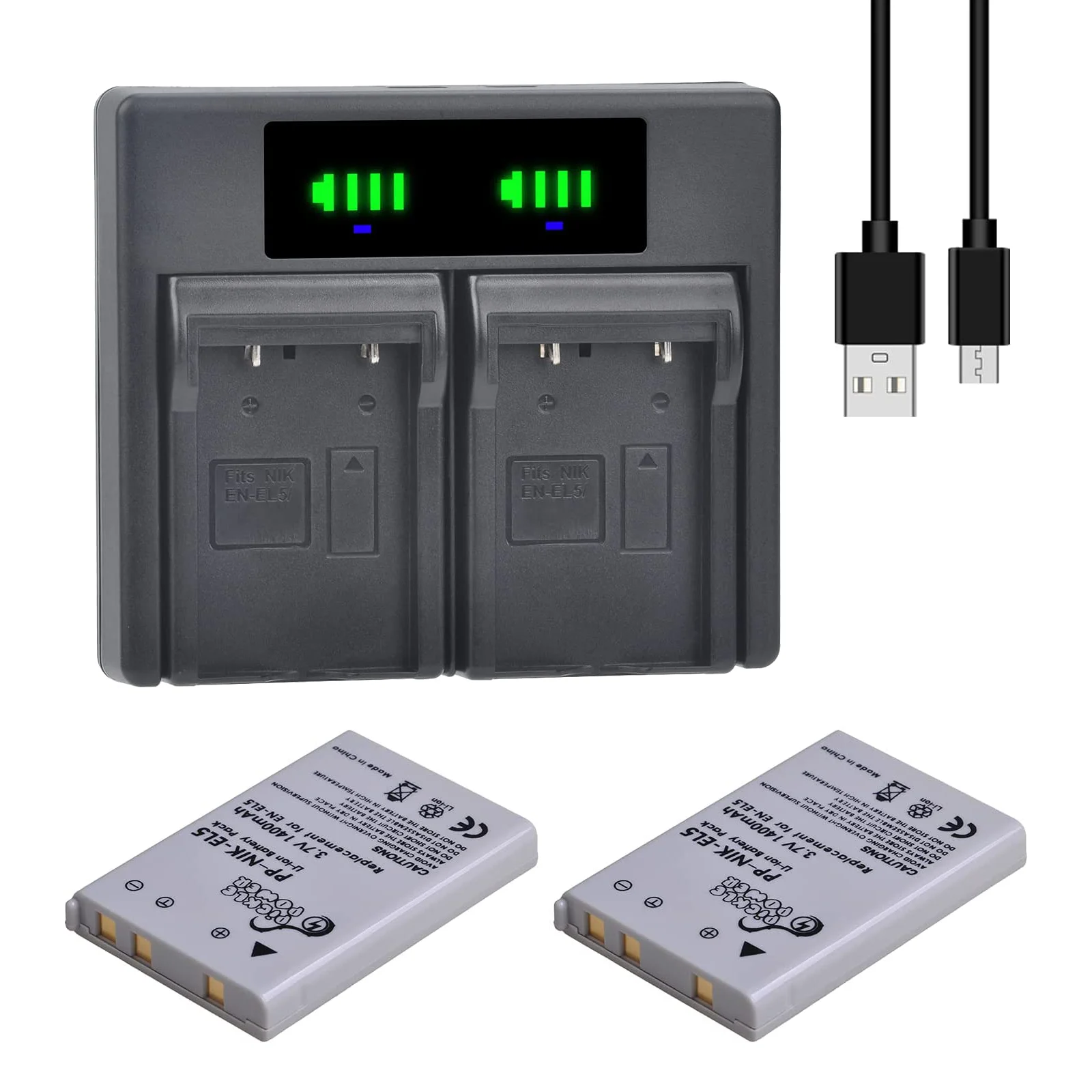 

Аккумулятор EN-EL5 на 1400 мА · ч для Nikon Coolpix P530 P520 P510 P100 P500 P5000 P5100 P6000 3700 4200, зарядное устройство USB для EN EL5