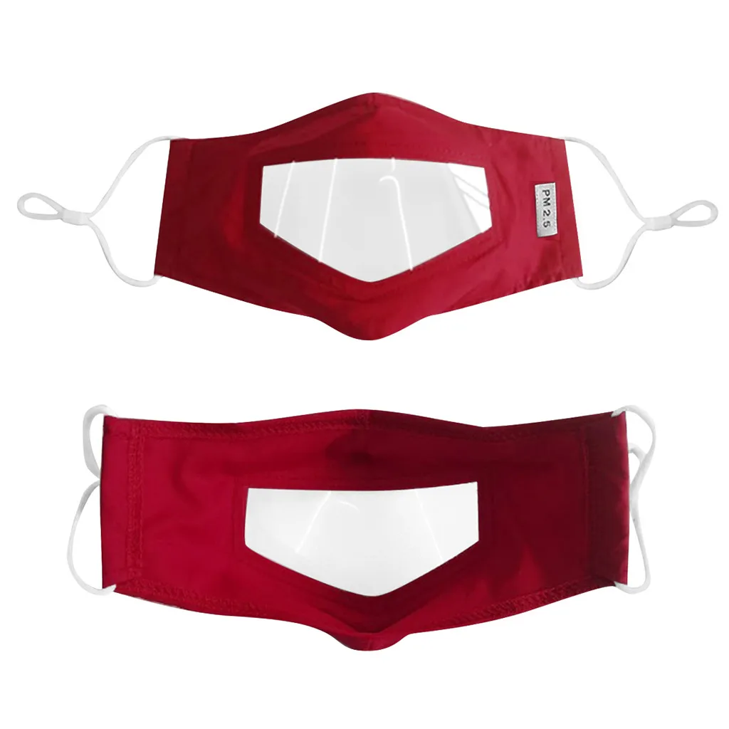 1/4 шт. маски с прозрачным окном видимое выражение для глухих и плохих слуховых