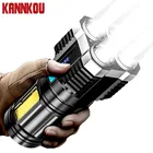 Наружный портативный фонарь KANNKOU, USB-зарядка, встроенный аккумулятор, дисплей мощности, 4-скоростной фонарь