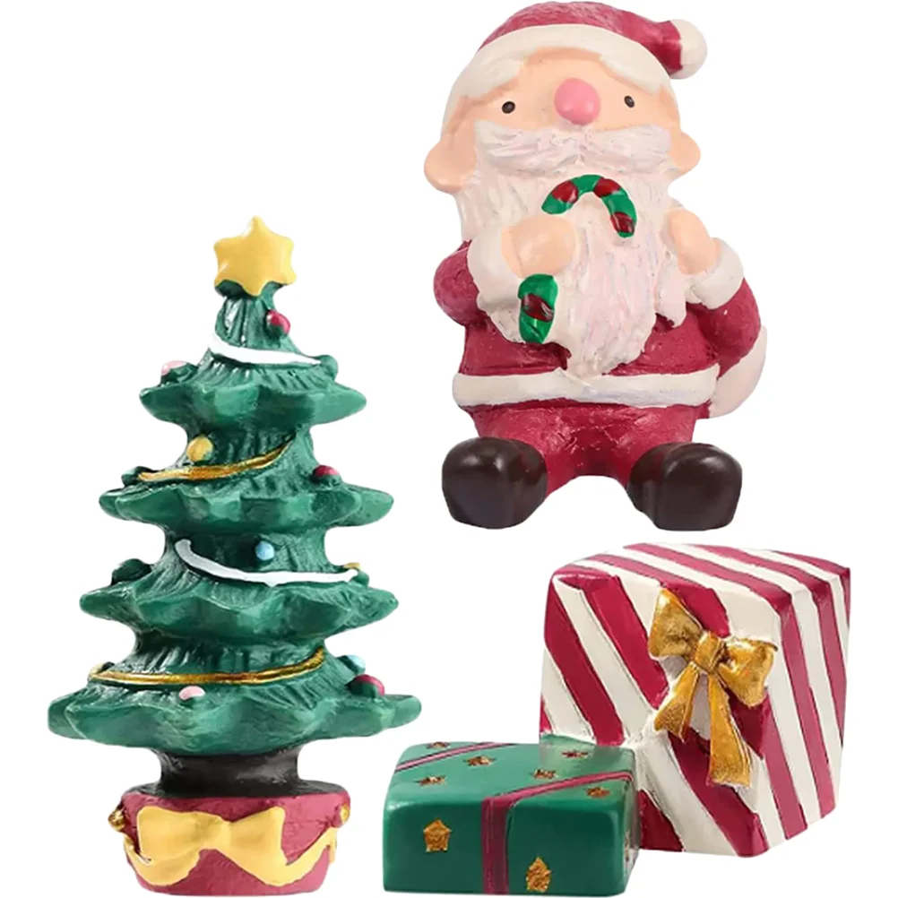 

Christmas Resin Miniature Ornament Ornaments Santadecor Tabletop Mini Figurines Statues House Decorations Miniaturesmicro
